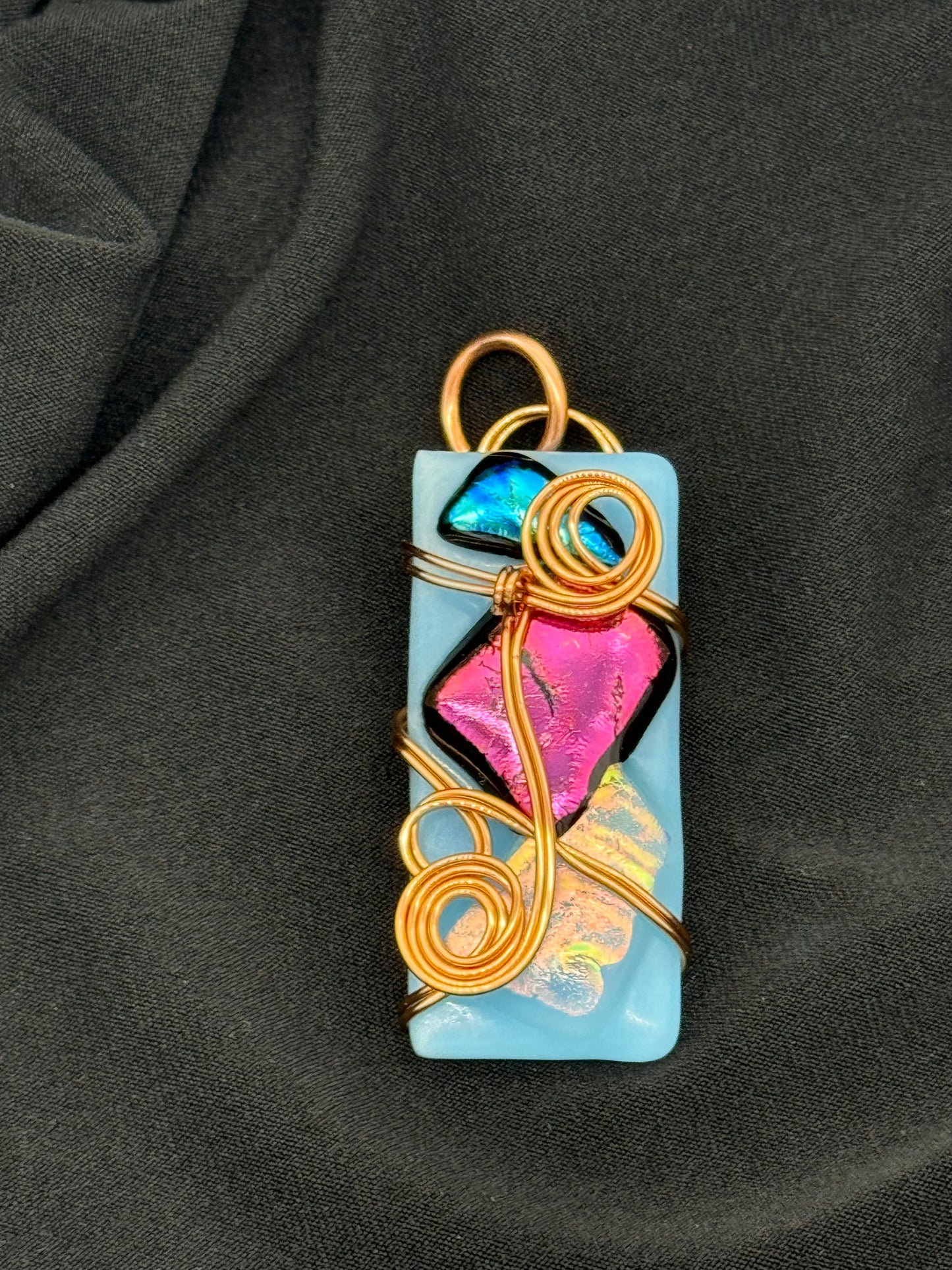 Fused Dichroic Glass Pendant