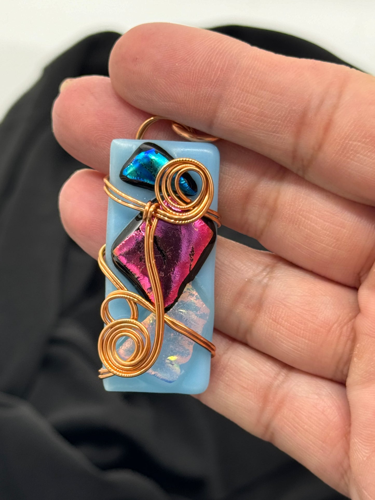 Fused Dichroic Glass Pendant